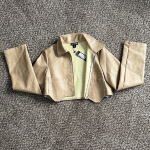 PrettyLittleThing Light Brown Cropped Jacket